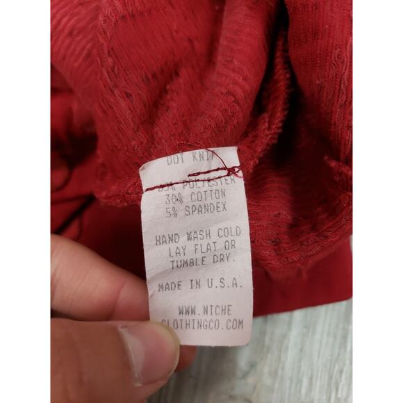 EUC Niche Nilgun Derman Red Polka Dot Lagenlook Long Sleeve Shirt Size XL - Picture 6 of 7